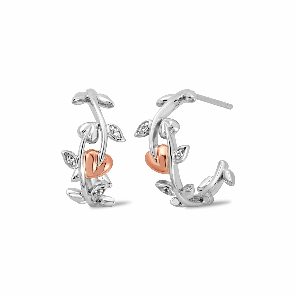 Tree Life® Sterling Vine Half Hoop Earrings Topaz