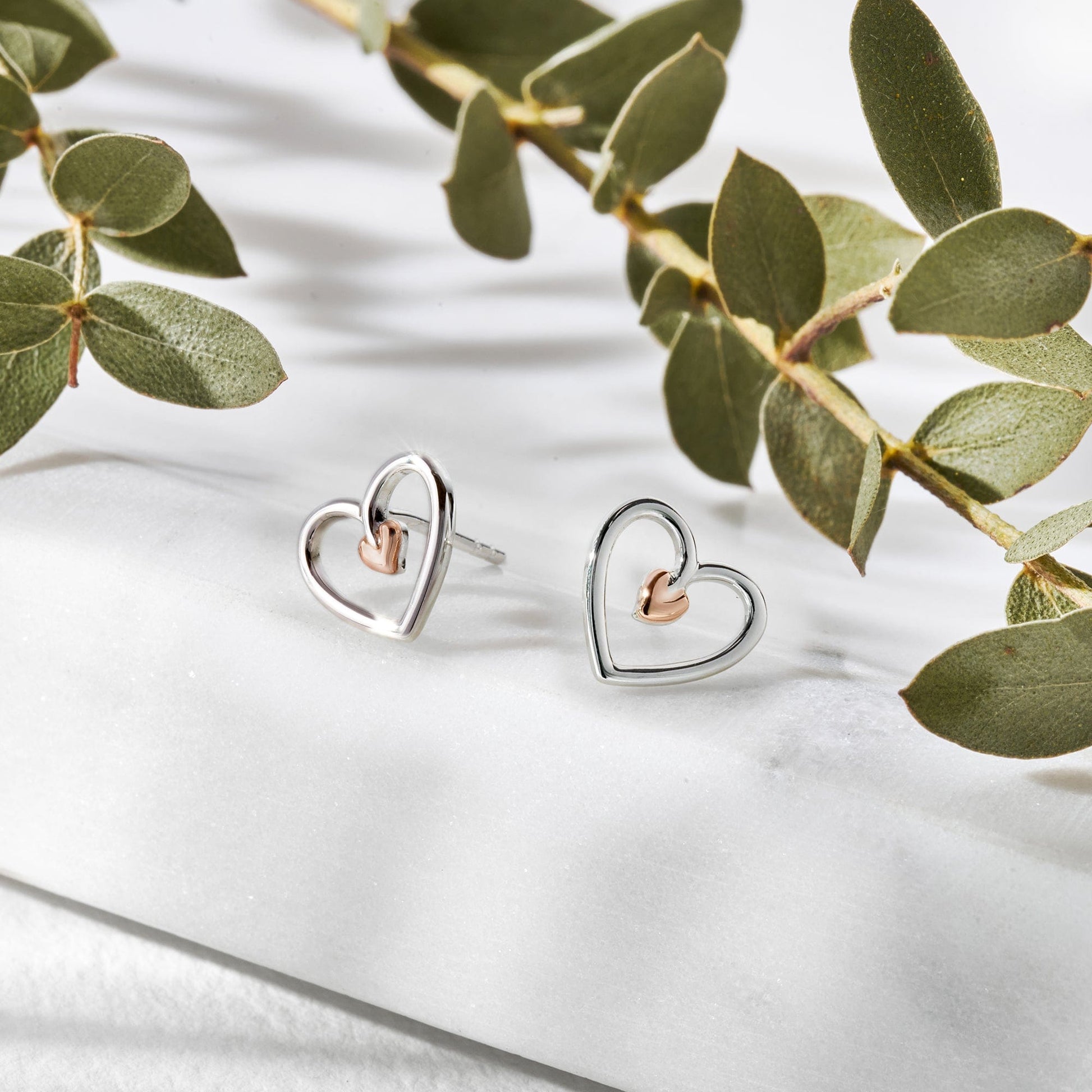 Tree of Life® Heart Silver Stud Earrings