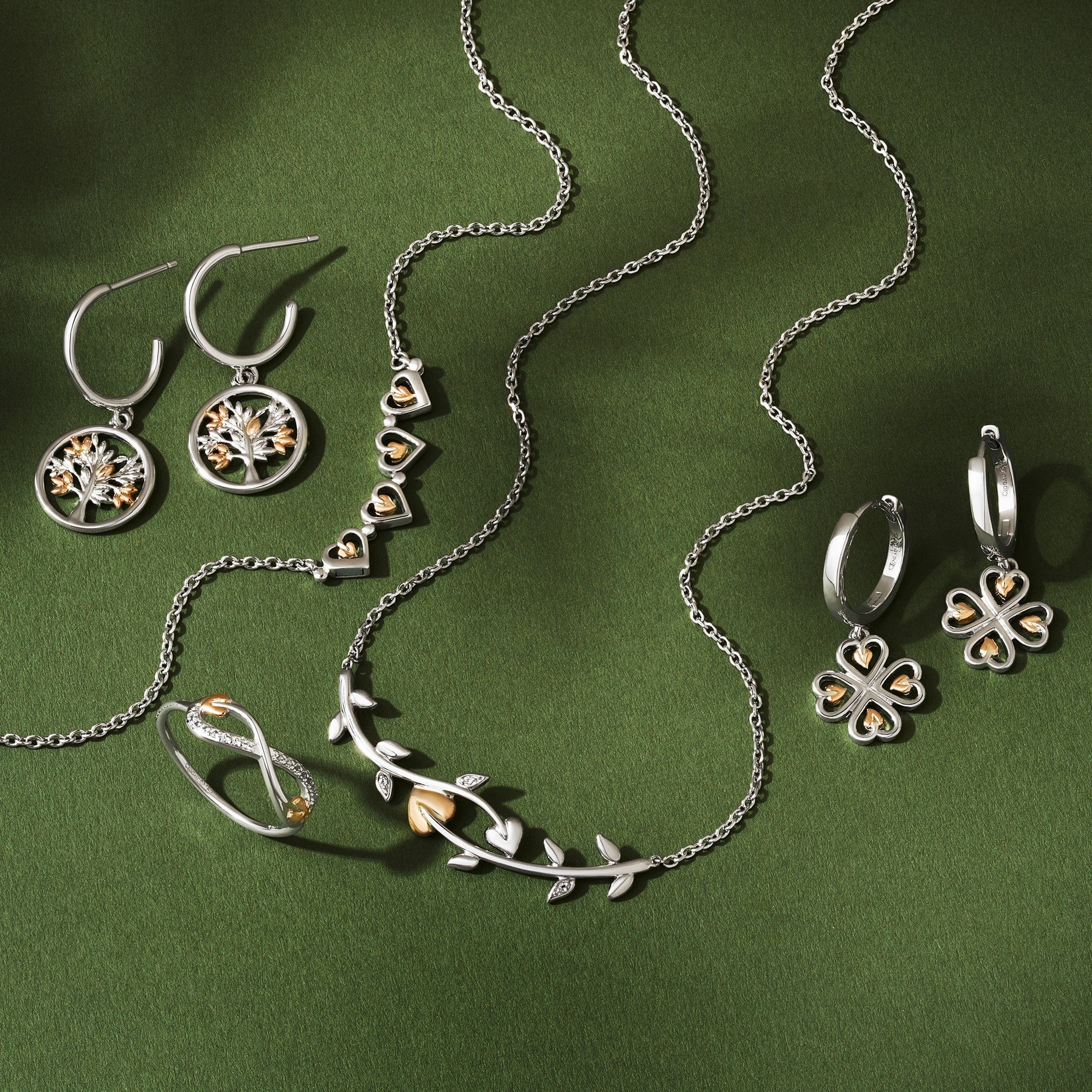 Tree of Life® Sterling Silver Heart Drop-Hoop Earrings – Clogau