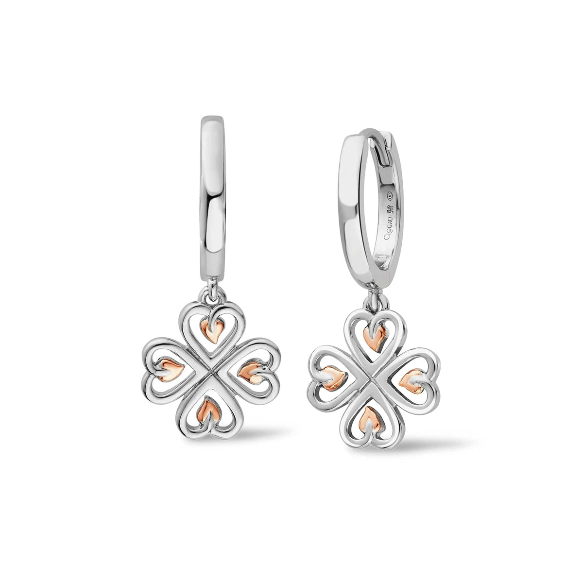 Tree Life® Sterling Heart Drop Hoop Earrings