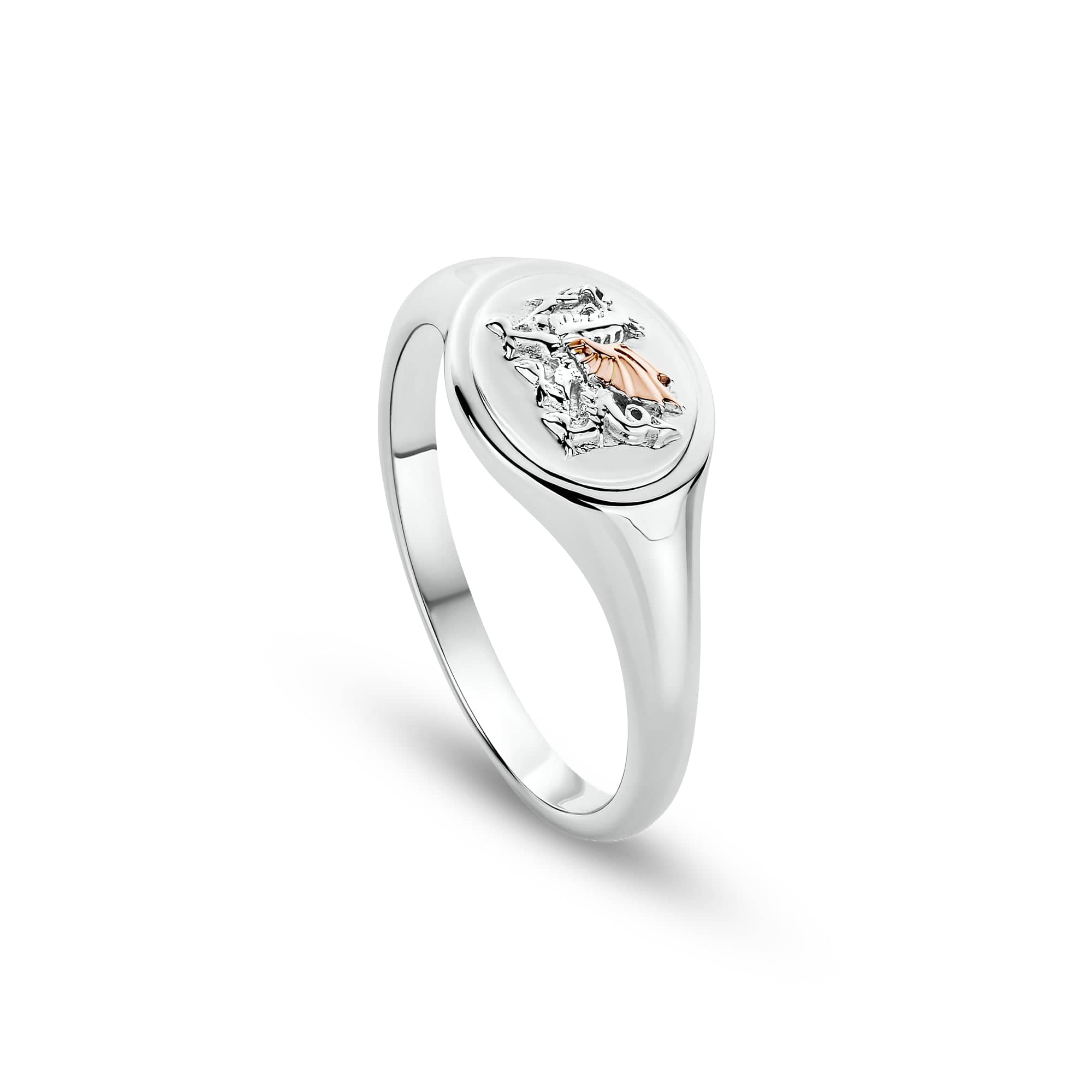 Ace Jewellery Of York 925 Sterling Silver Welsh Dragon Signet Ring – 14x12mm, UK Hallmarked With Gift Box