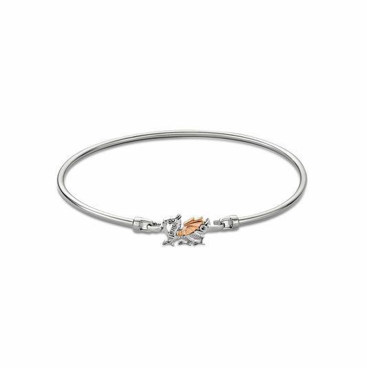 Royal Clogau® Sterling Silver Welsh Dragon Bangle