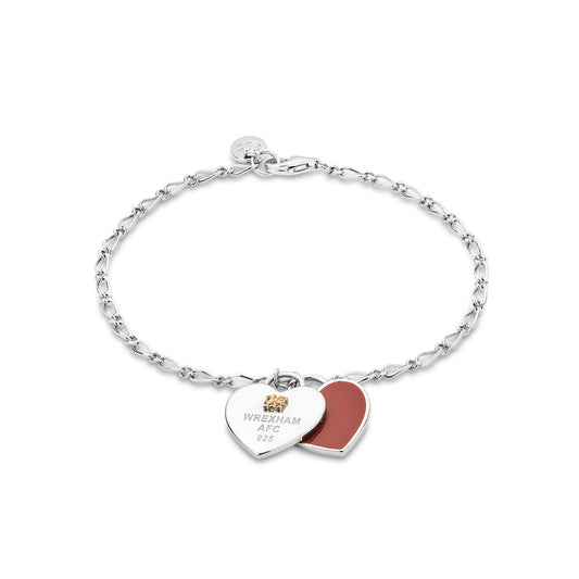 Wrexham AFC Sterling Silver Heart Bracelet