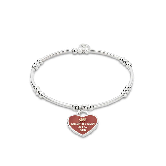 Wrexham AFC Sterling Silver Heart Affinity Bracelet