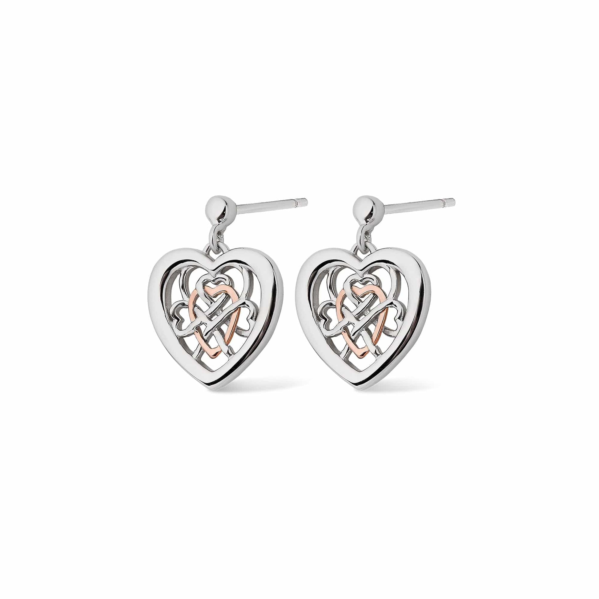 Welsh Royalty Silver Heart Stud Earrings