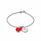 WRU Welsh Heart Silver Bracelet