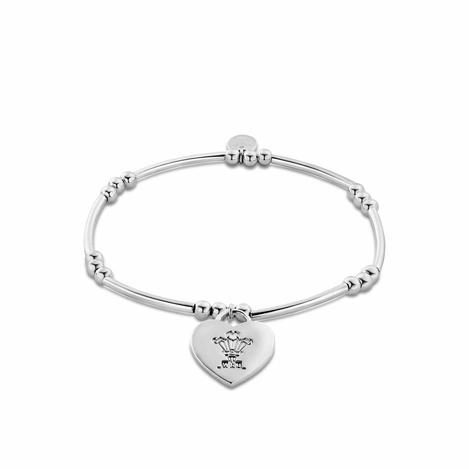 WRU Sterling Silver Welsh Heart Affinity Bracelet