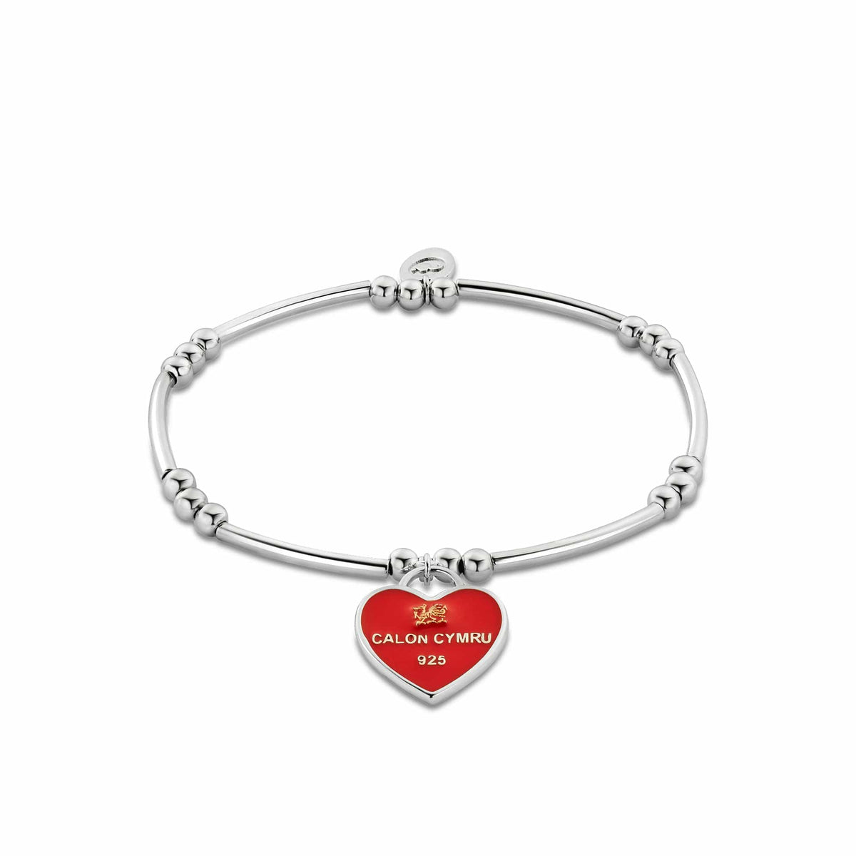 WRU Sterling Welsh Heart Affinity Bracelet