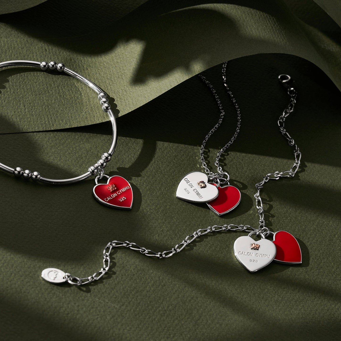 WRU Sterling Silver Welsh Heart Affinity Bracelet