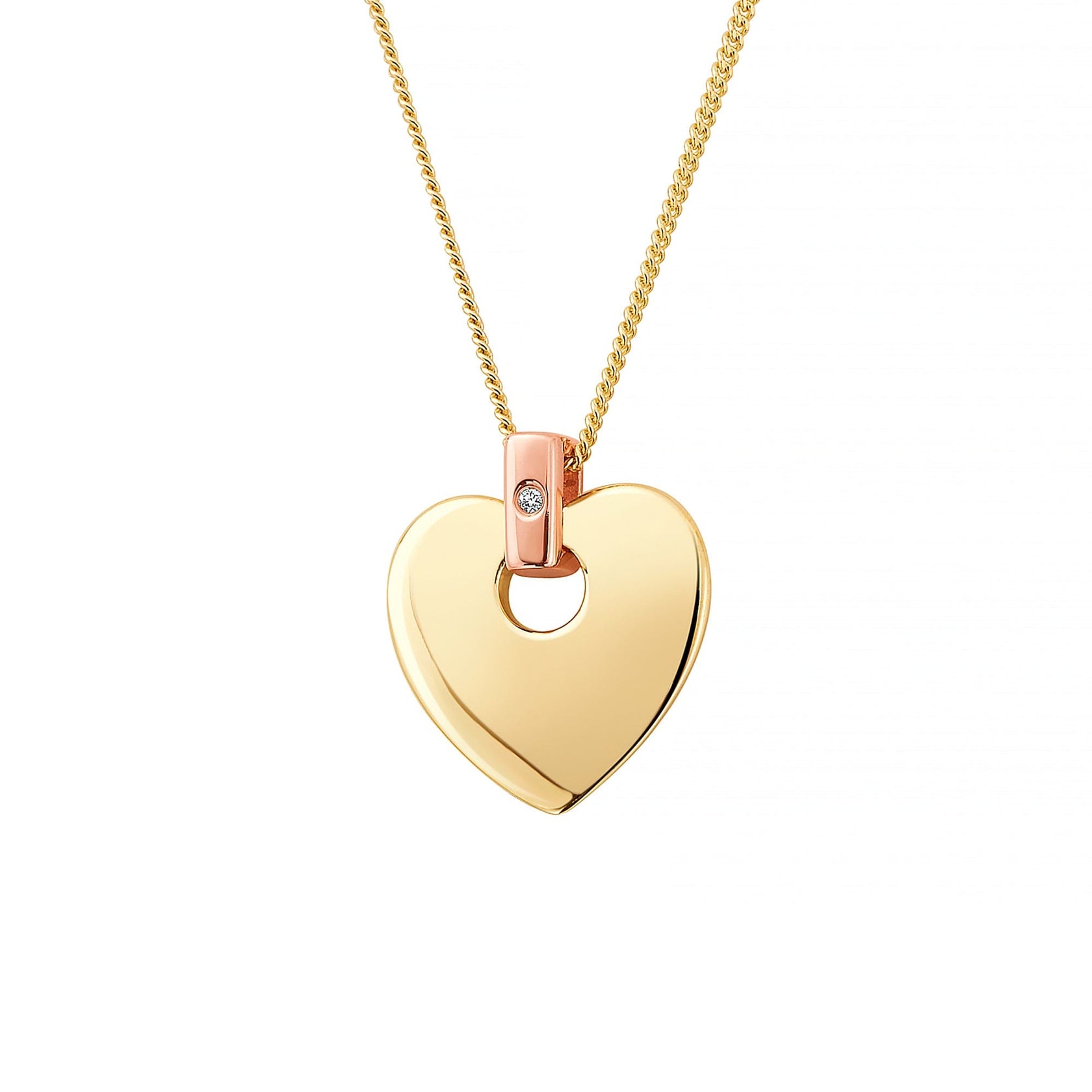 Ciondolo Cuore Clogau Cariad Sparkle | Argento Con Topazio E Oro Gallese, Regalo In Confezione