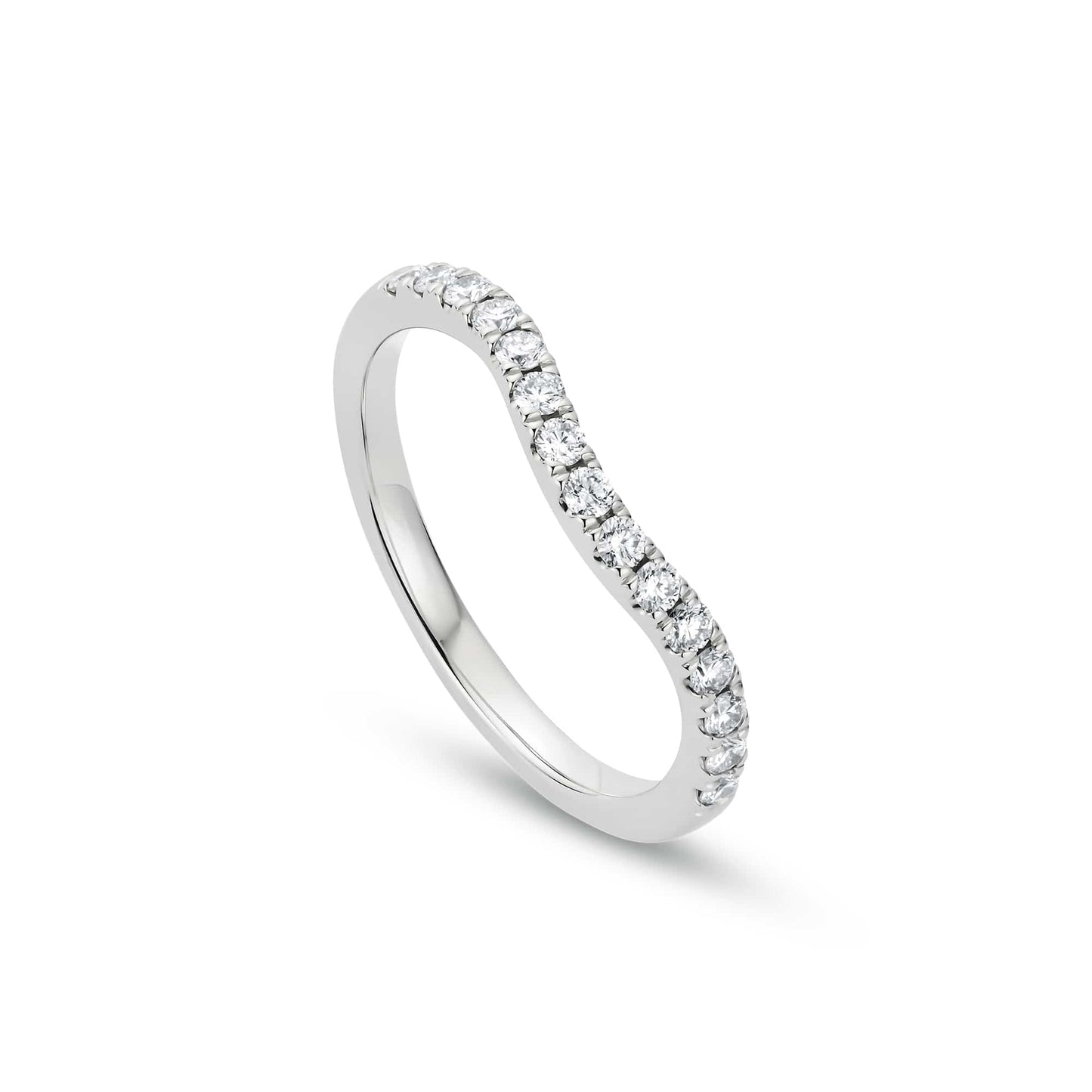 18ct White Gold Cariad Wedding Ring with Diamonds