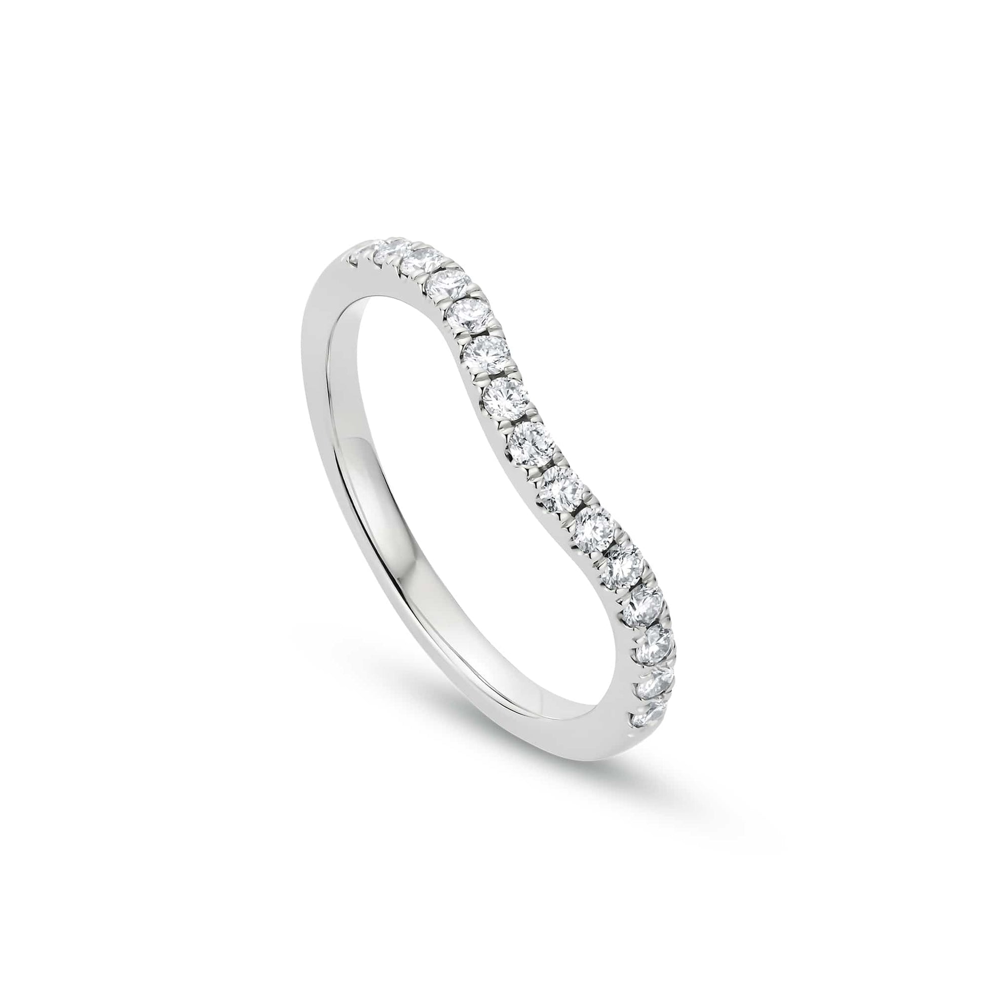 18ct White Gold Cariad Wedding Ring with Diamonds