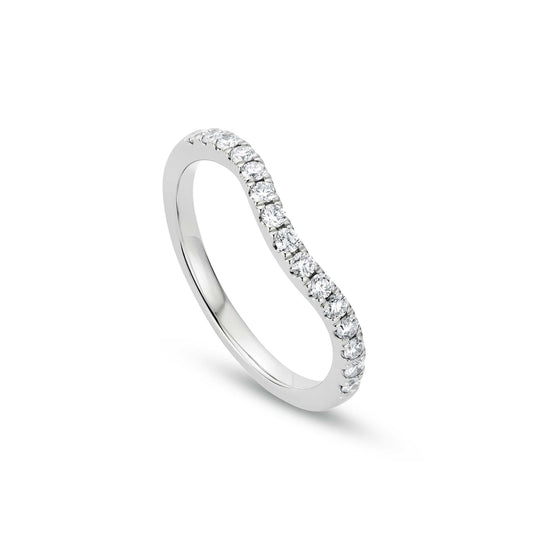 9ct White Gold Cariad Wedding Ring with Diamonds