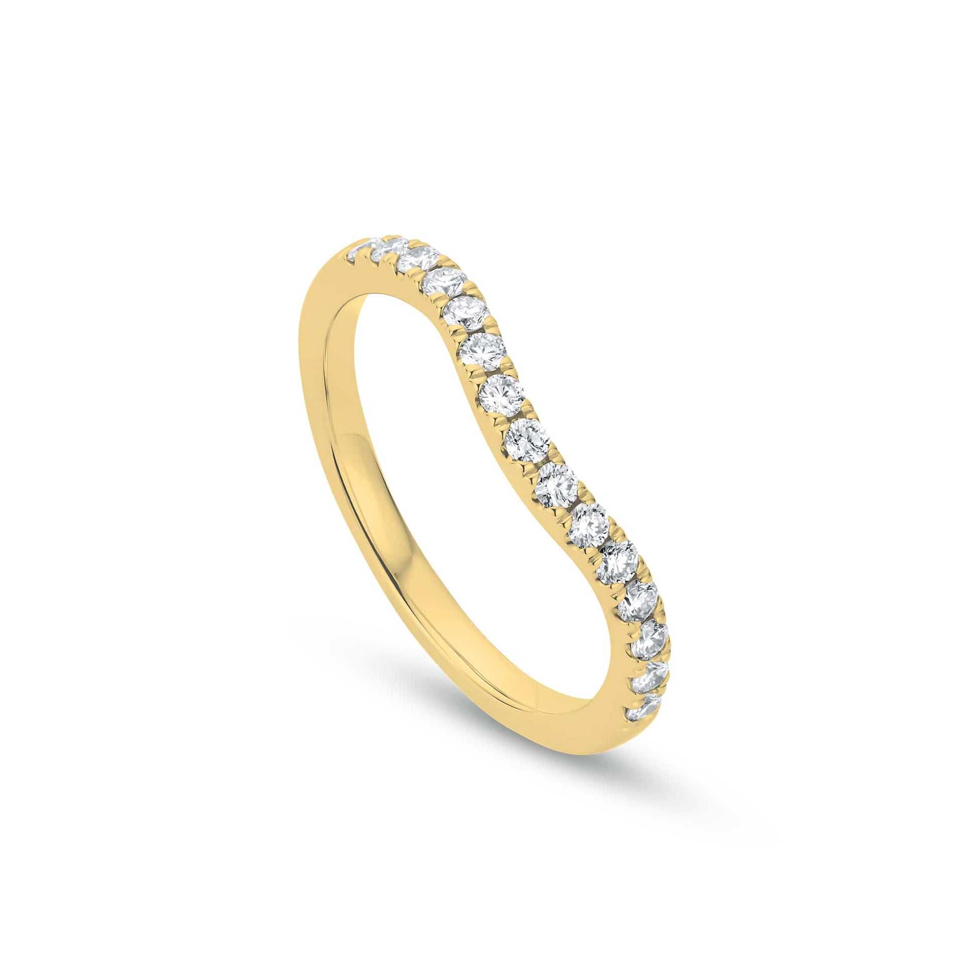 18ct Yellow Gold Cariad Wedding Ring with Diamonds