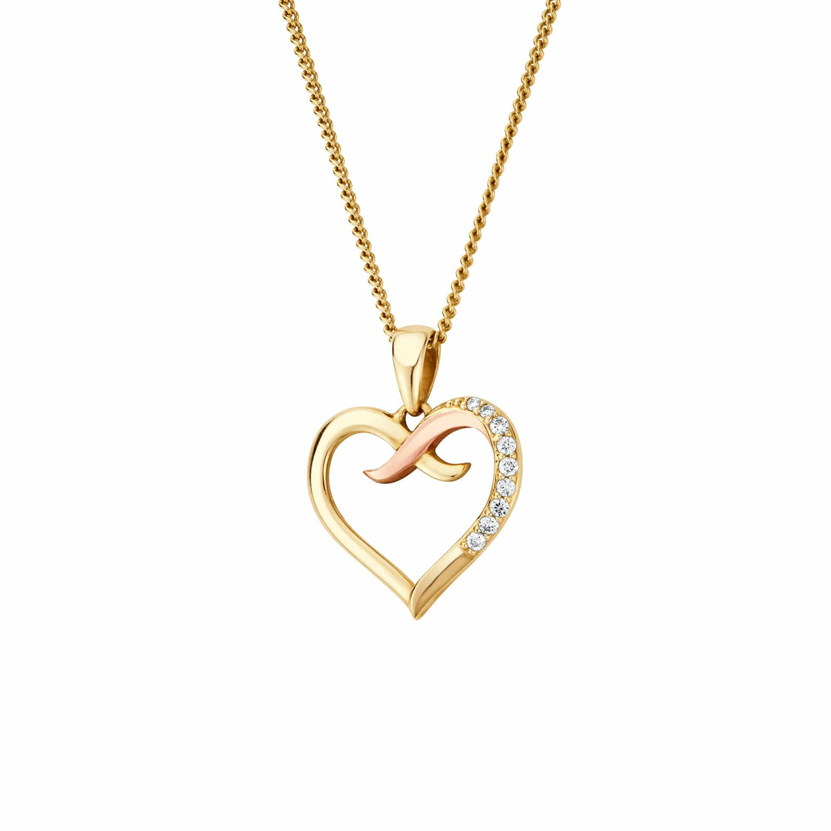 Forever Yours 9ct Solid Kiss Pendant Diamonds