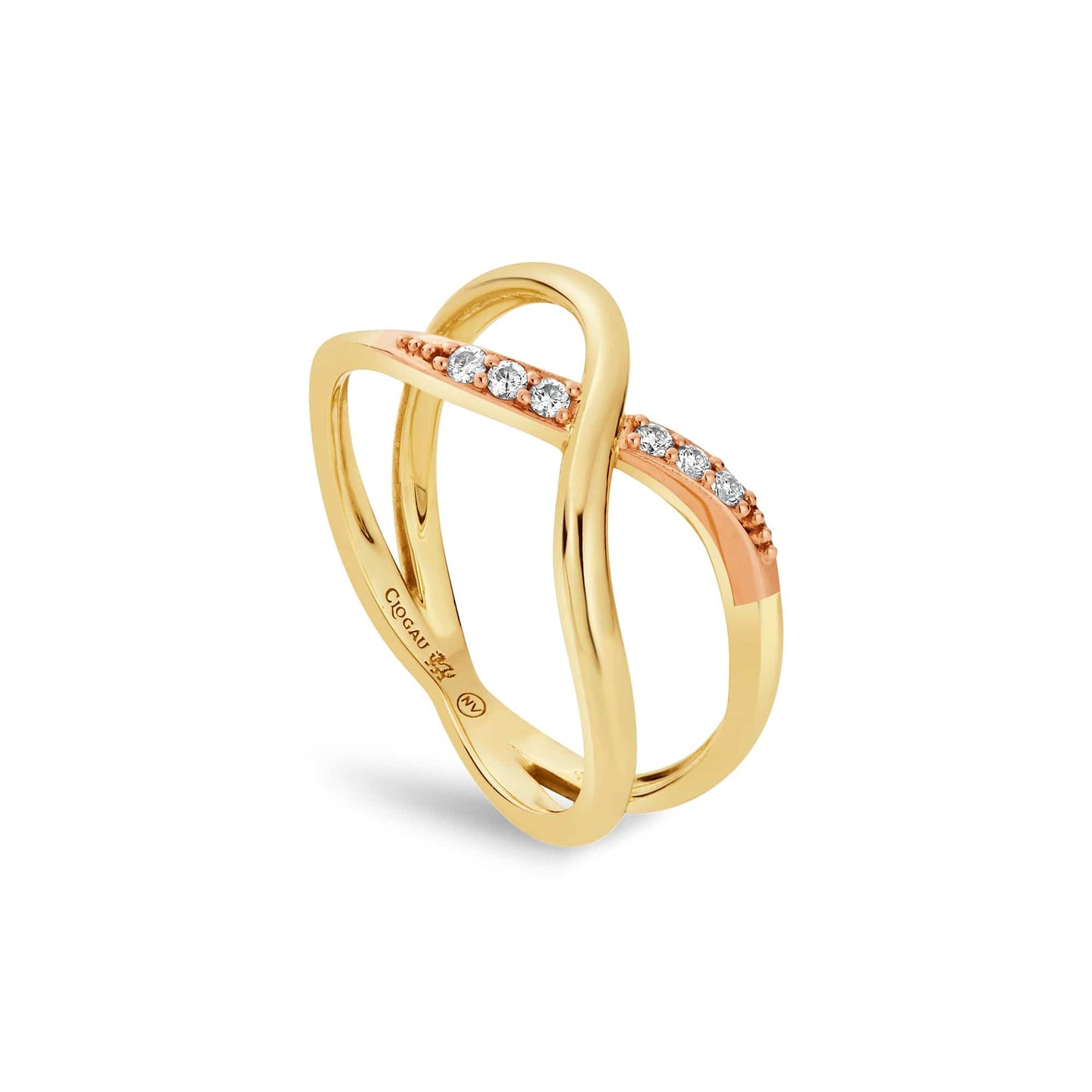 Forever Yours 9ct Solid Gold Kiss Ring with Diamonds