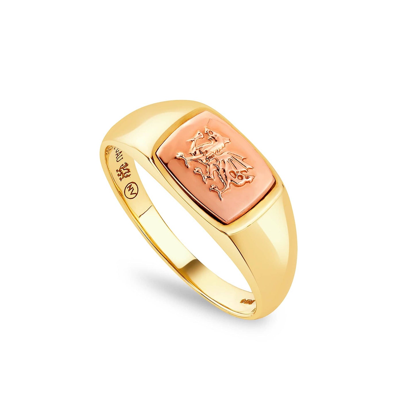 Royal Clogau® 9ct Solid Gold Welsh Dragon Signet Ring