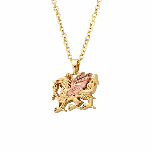 Royal Clogau® 9ct Solid Gold Welsh Dragon Pendant