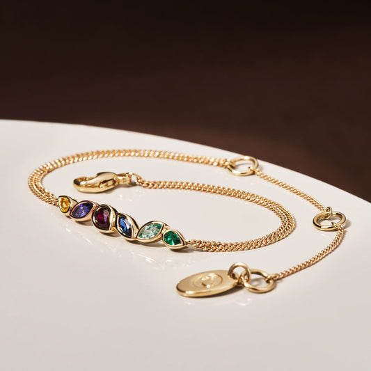 Cariad® 9ct Solid Gold Lab-Grown Multi-Stone Bracelet