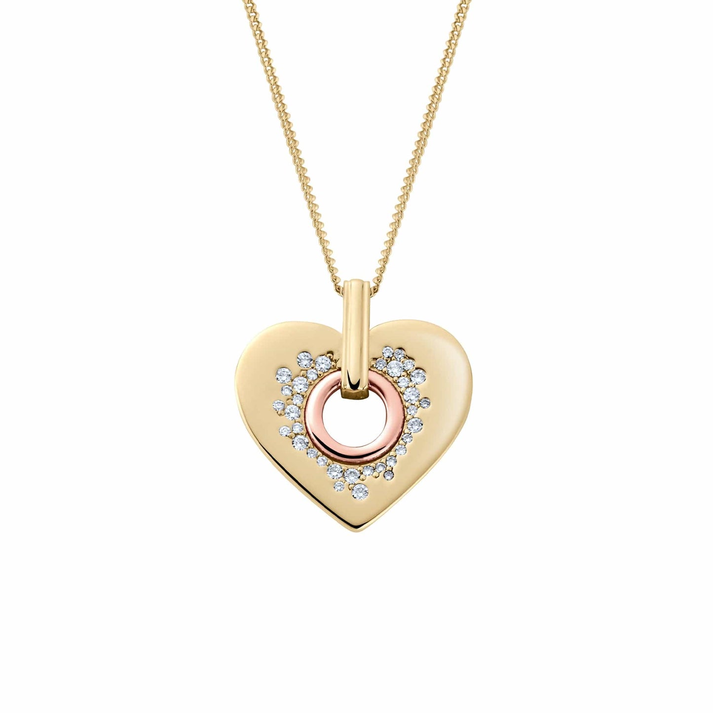 Cariad® Sparkle Gold and Diamond Heart Pendant