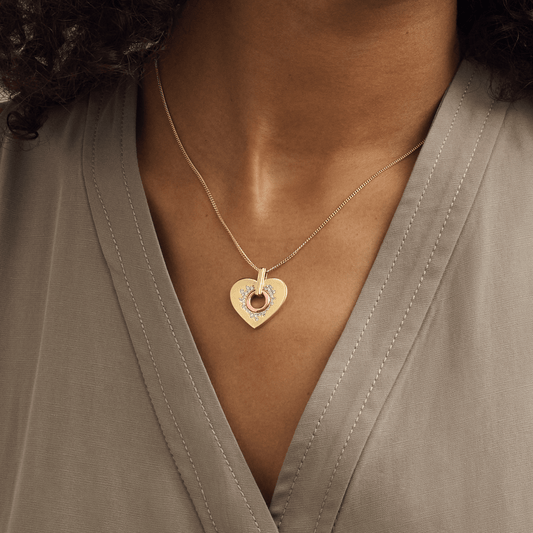 Cariad® 9ct Solid Gold Sparkle Pendant with Diamonds