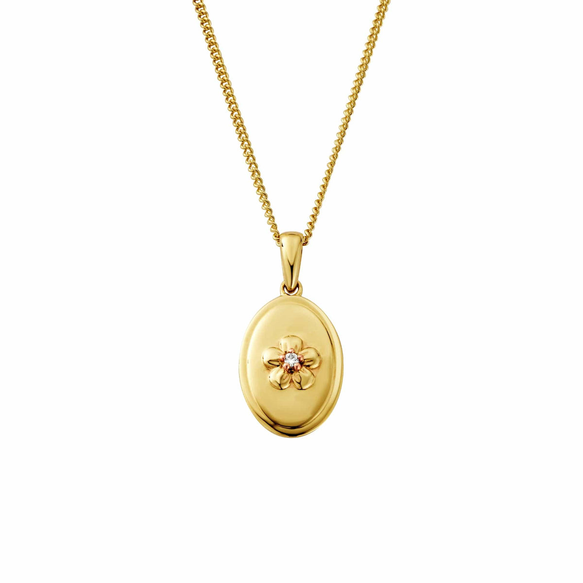 Natures Wonder 9ct Solid Forget Me Not Pendant Diamond