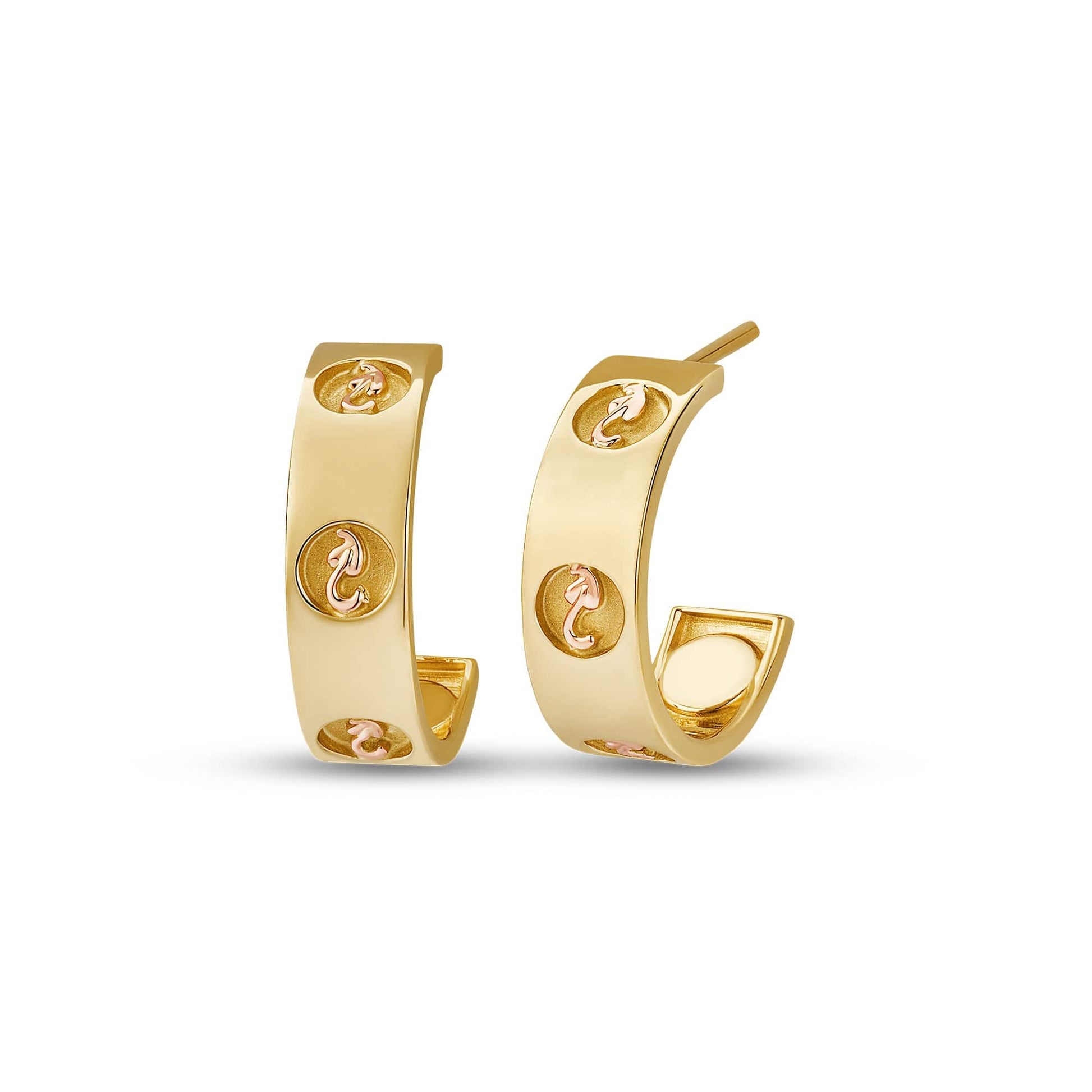 Insignia 9ct Solid Gold Half-Hoop Earrings