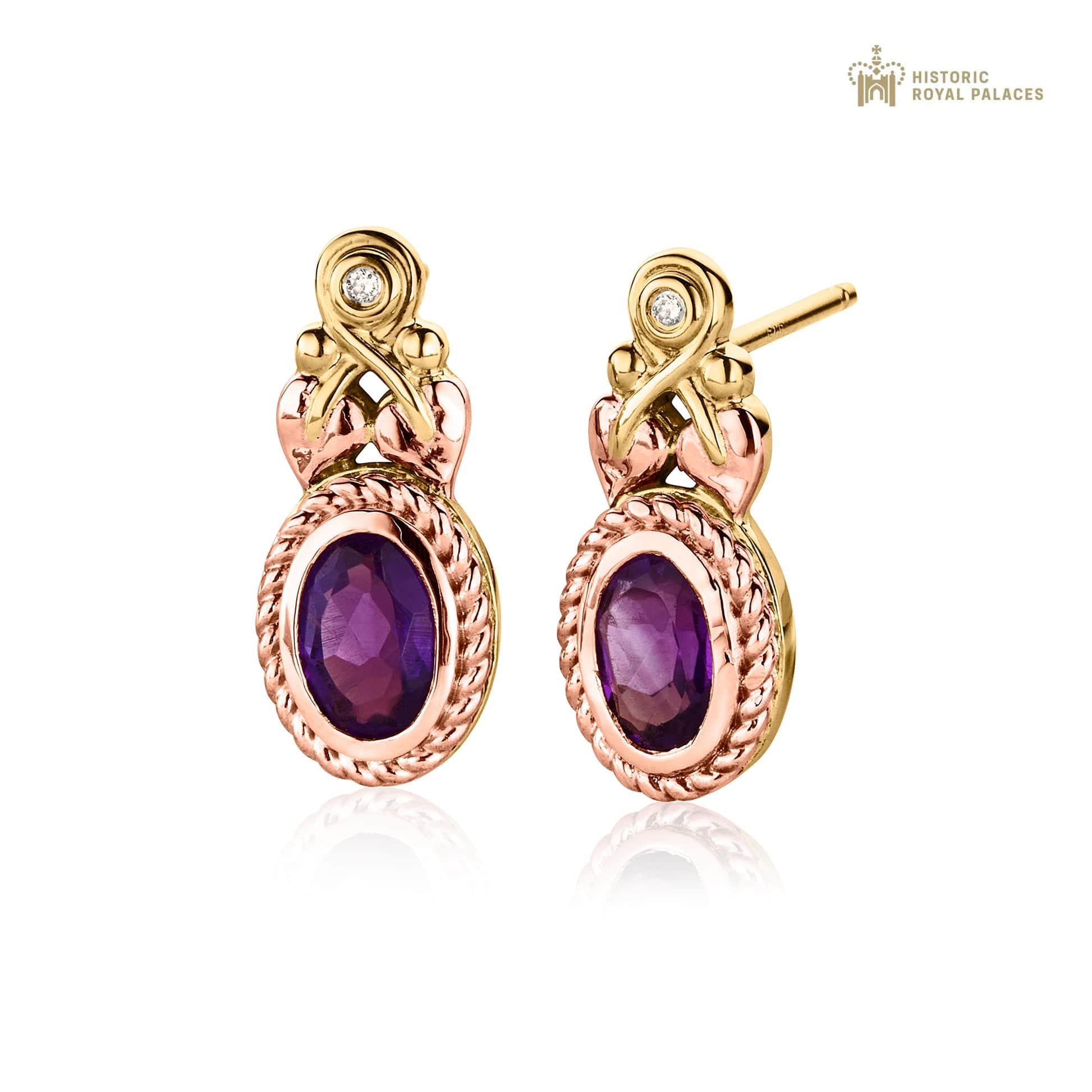 Tree of Life® Delphinium Gold and Amethyst Earrings