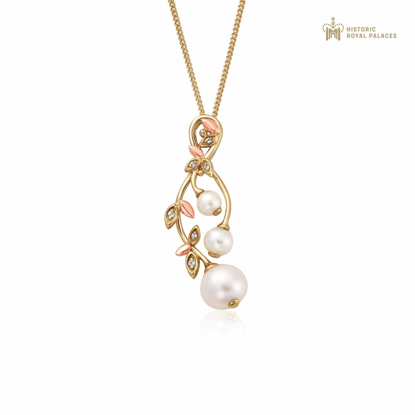 Lily of the Valley Gold, Diamond and Pearl Pendant