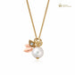 Lily of the Valley Gold and Diamond Single Pearl Pendant