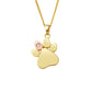 Paw Prints 9ct Solid Gold Pendant with Diamond