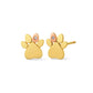 Paw Prints 9ct Solid Gold Stud Earrings with Diamonds
