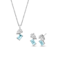 Promises 9ct Solid White Gold Pendant with Aquamarine Bridal Set