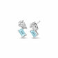 Promises 9ct Solid White Gold Stud Earrings with Aquamarine & 0.3ct Lab-Grown Diamonds