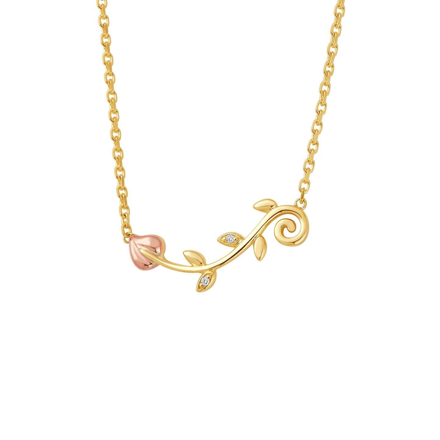 Tree of Life® 9ct Solid Gold Vine Necklace with Diamonds