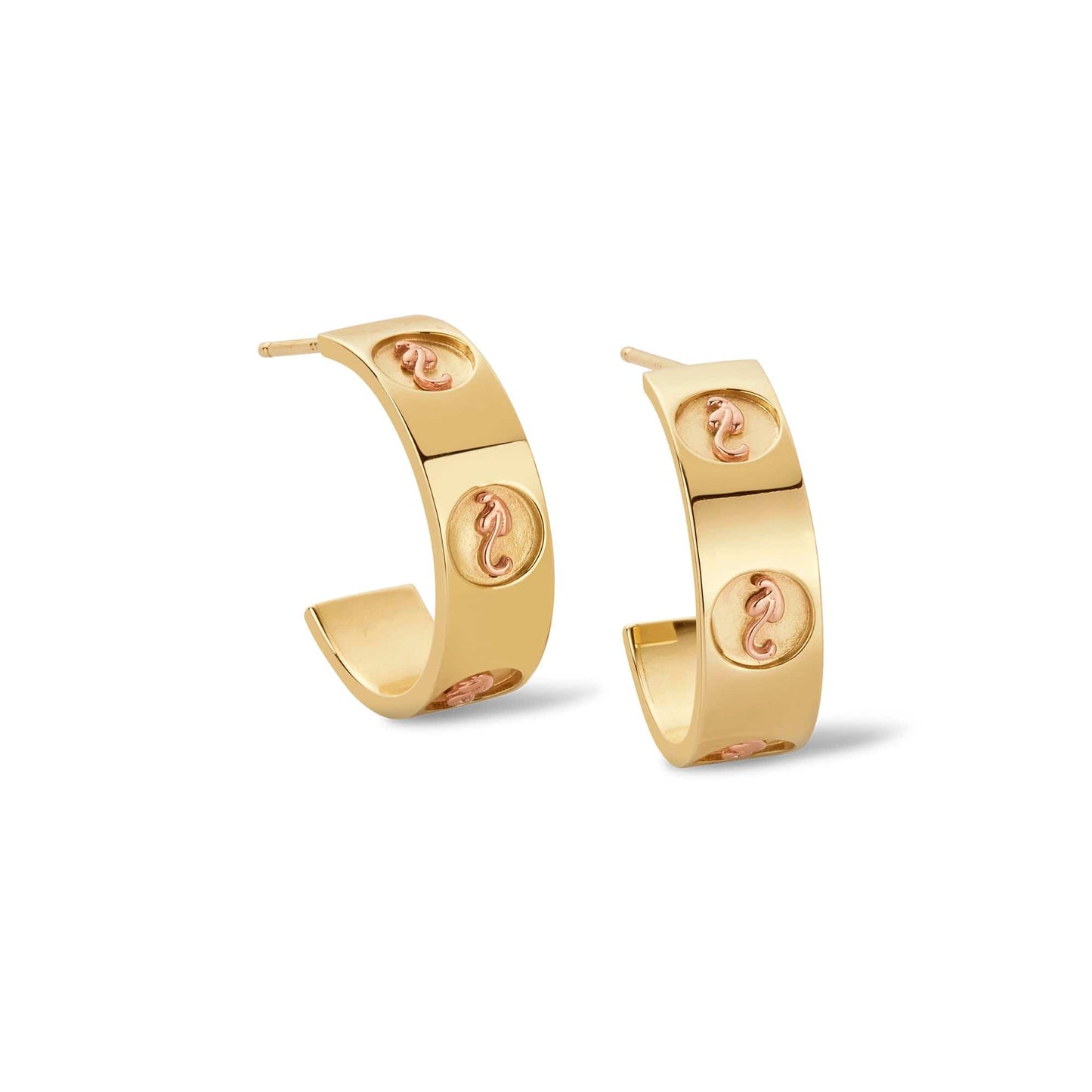 Tree of Life® Insignia Gold Half-Hoop Earrings