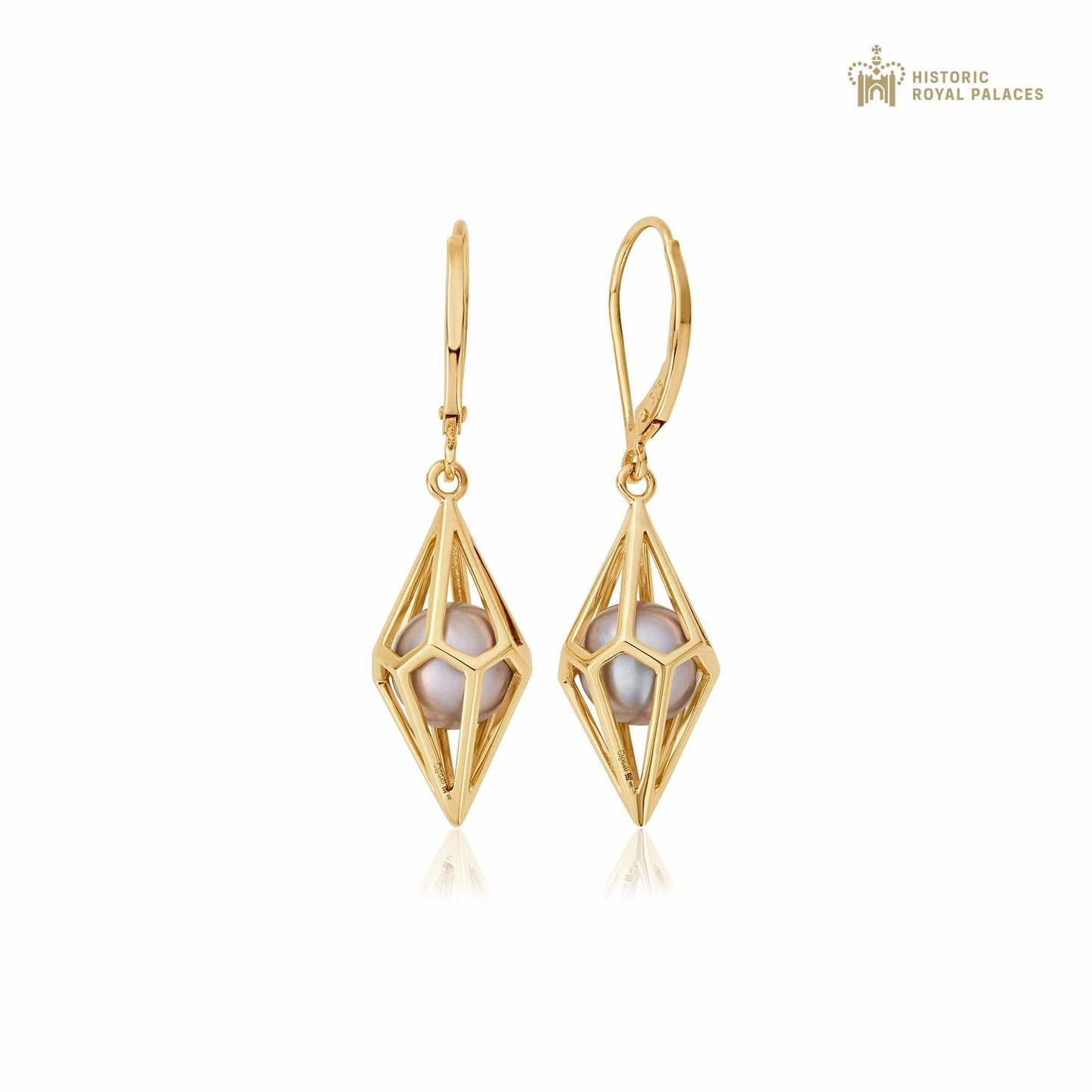 Watching Chamber Gold and Caged Pearl Earrings