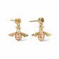 Nature's Wonder 9ct Solid Gold Honey Bee Drop Earrings with Citrine