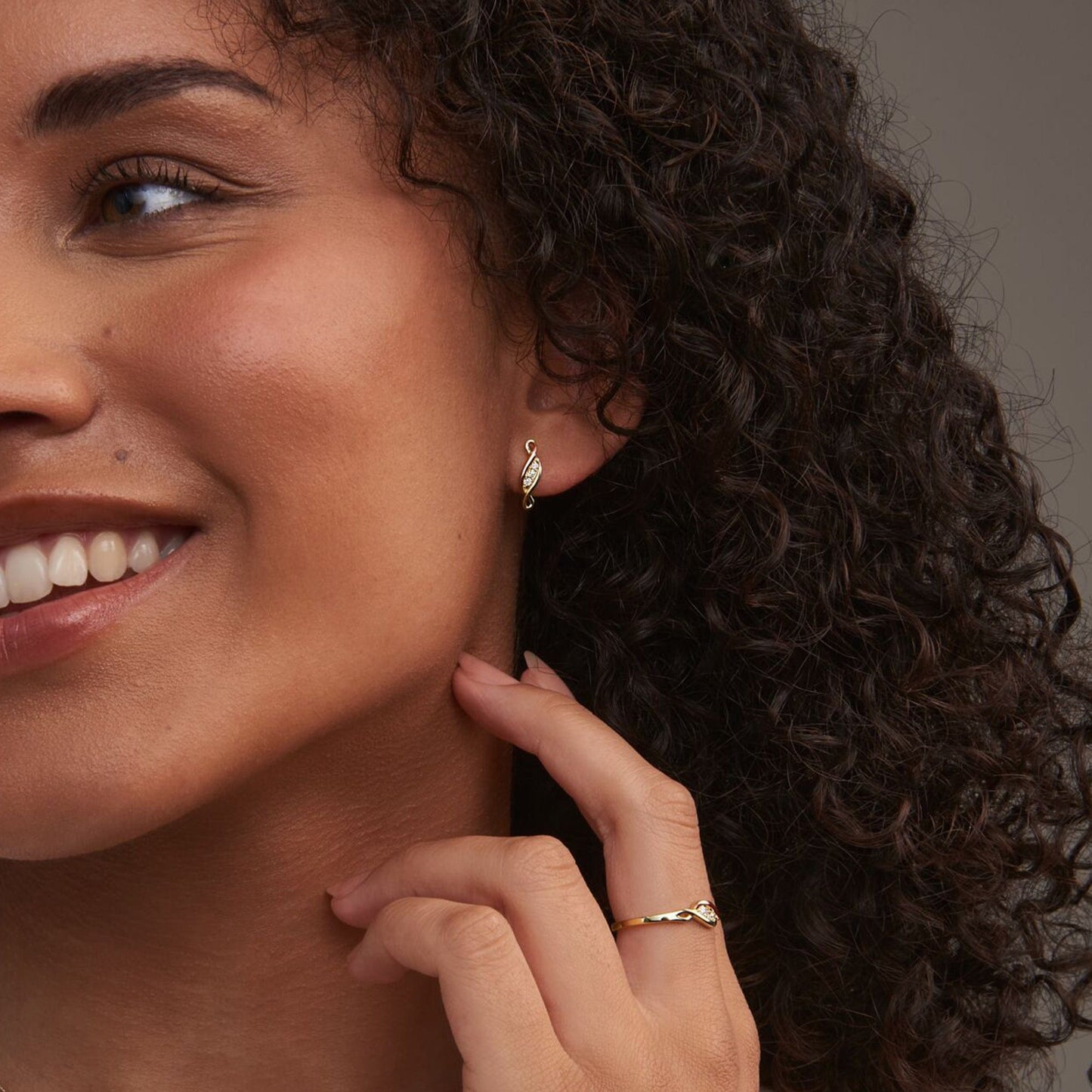 Past Present Future® 9ct Solid Gold Stud Earrings with Diamonds