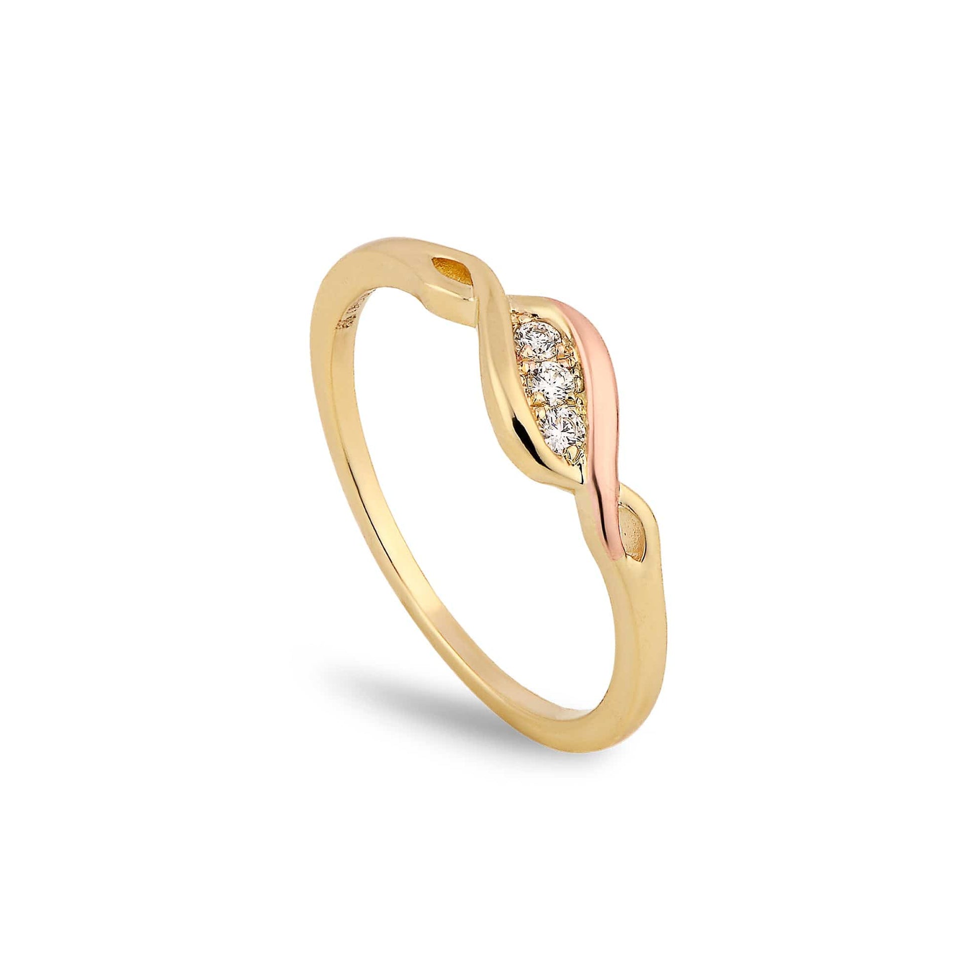 Past Present Future® 9ct Solid Gold Ring with Diamonds