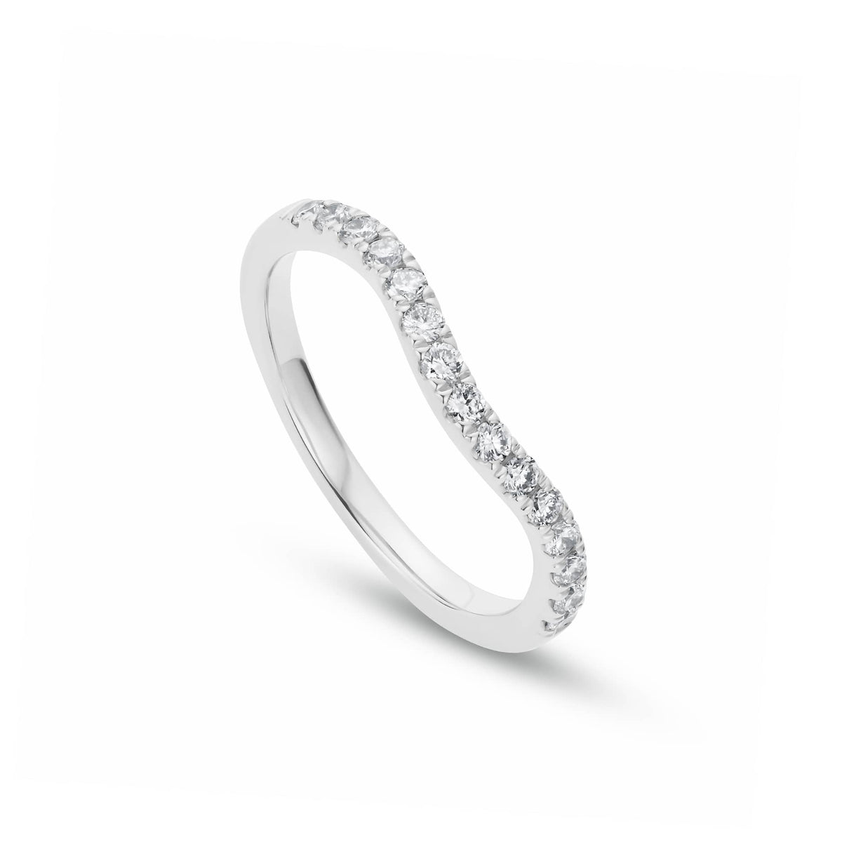18ct White Gold Past Present Future Wedding Ring with Lab-Grown Diamonds