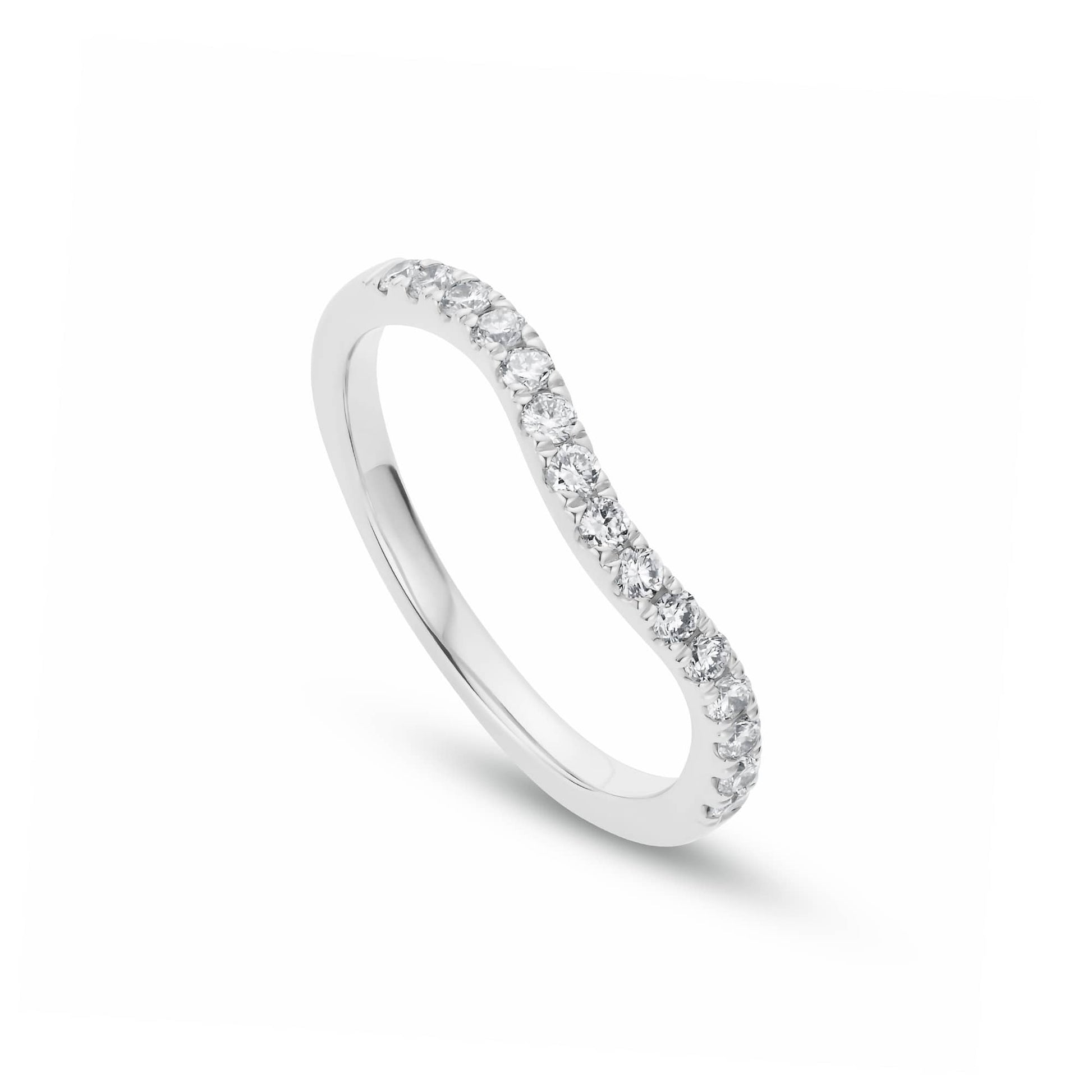 9ct White Gold Past Present Future Wedding Ring with Lab-Grown Diamonds
