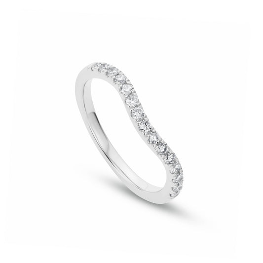9ct White Gold Past Present Future Wedding Ring with Lab-Grown Diamonds