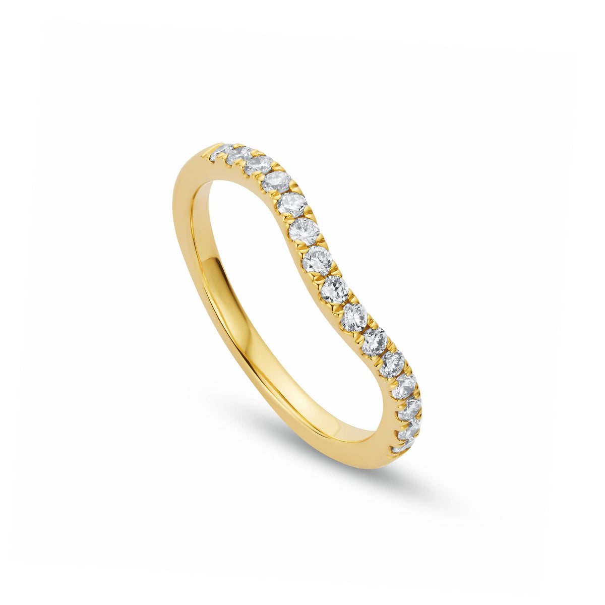 18ct Yellow Gold Past Present Future Wedding Ring with Lab-Grown Diamonds