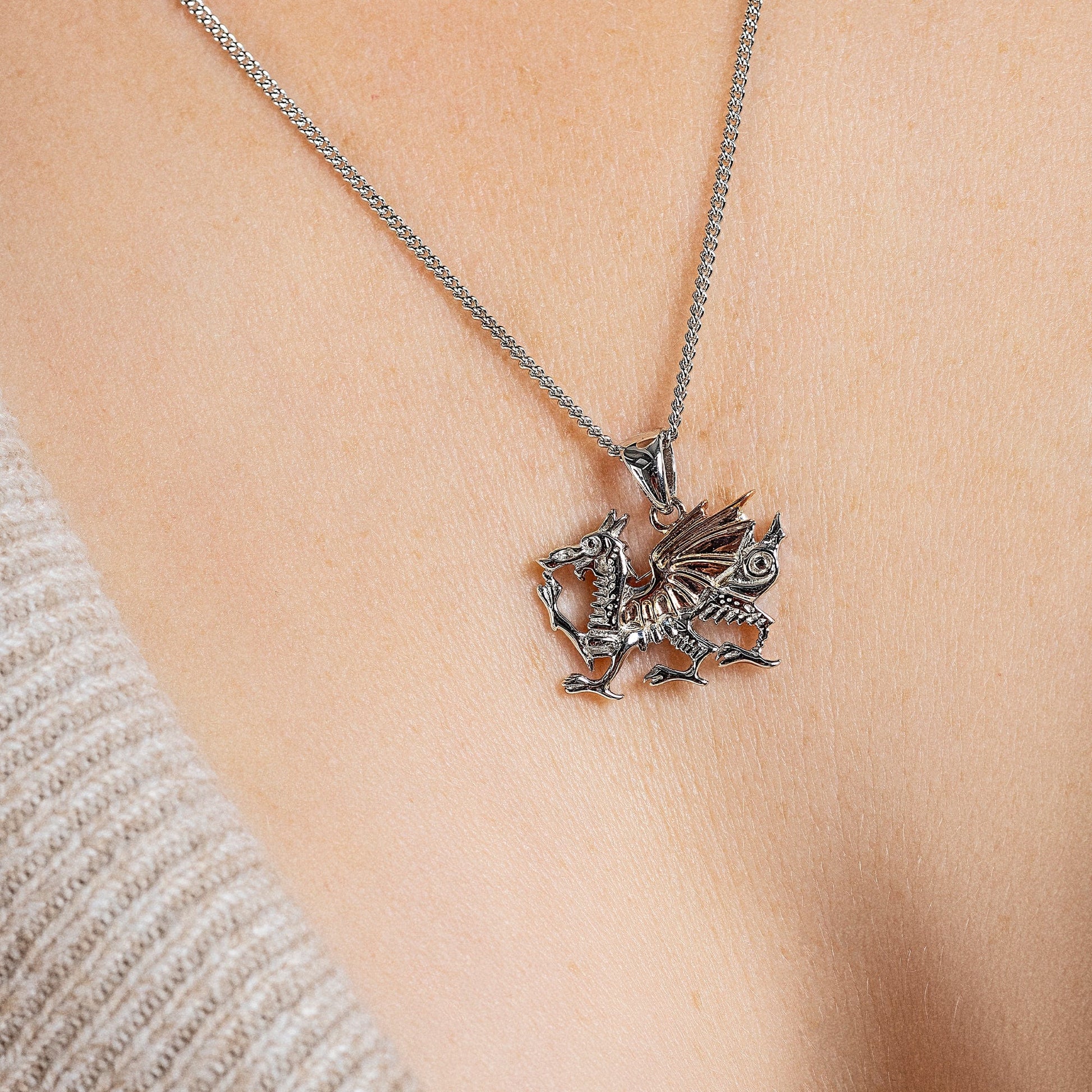 Royal Clogau® Sterling Silver Welsh Dragon Pendant