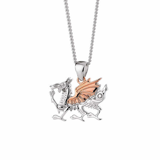 Royal Clogau® Sterling Silver Welsh Dragon Pendant