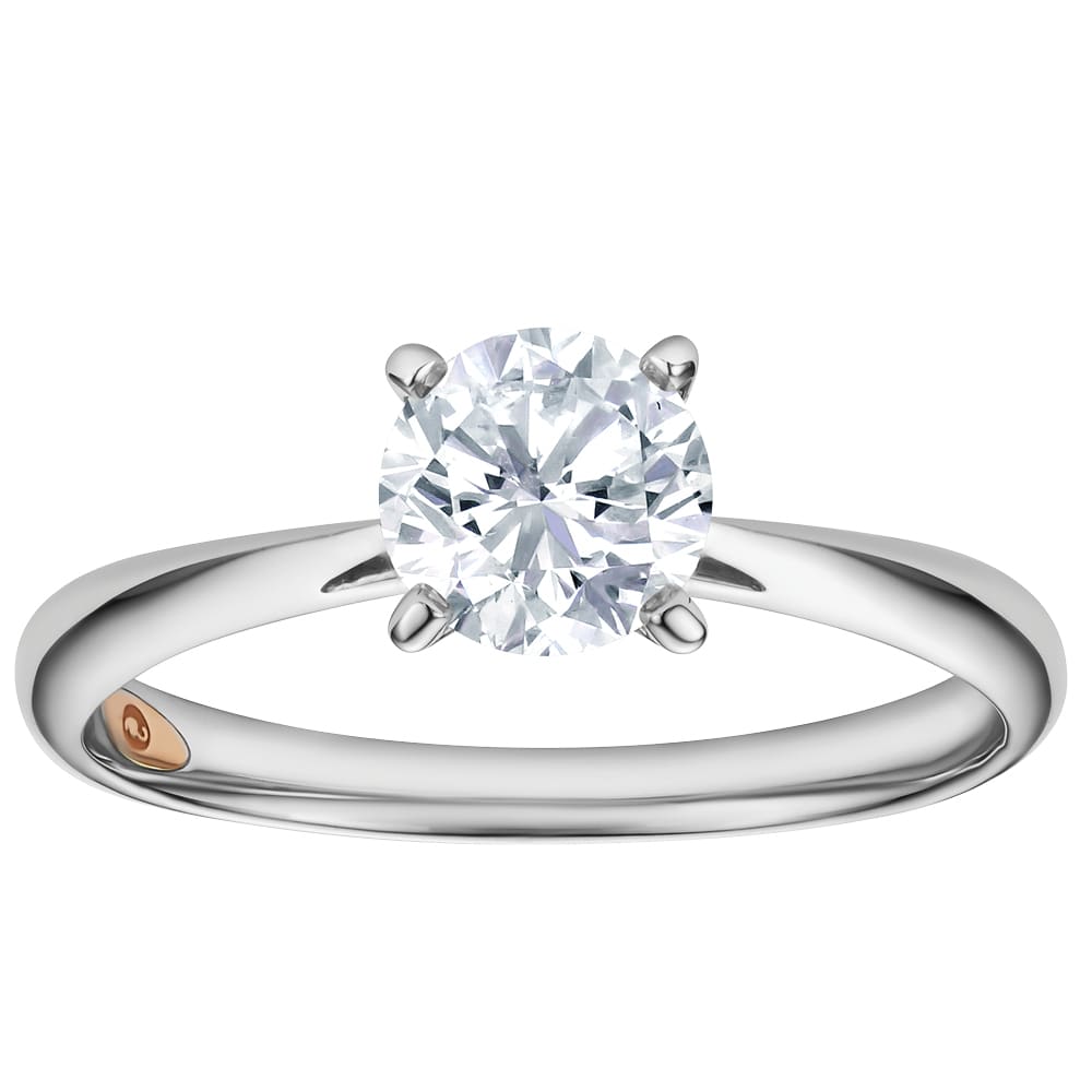 Celebration (K) - 9K White with 9K Rose Gold - 1 carat, Lab Grown Diamond, Round Brilliant Cut