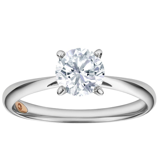Celebration (K) - 9K White with 9K Rose Gold - 1 carat, Lab Grown Diamond, Round Brilliant Cut