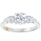 Past Present Future (L) - 9K White with 9K Rose Gold - 1 carat, Lab Grown Diamond, Round Brilliant Cut