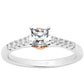 Timeless Love (P) - 18K White with 18K Rose Gold - 0.3 Carat, I Colour, SI1 Clarity, Princess Cut